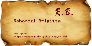 Rohonczi Brigitta névjegykártya